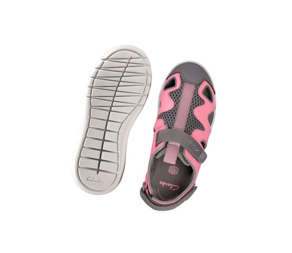 Clarks Scape Surf Synthetik Lässige Sandalen Mädchen Rosa | PYVK35786