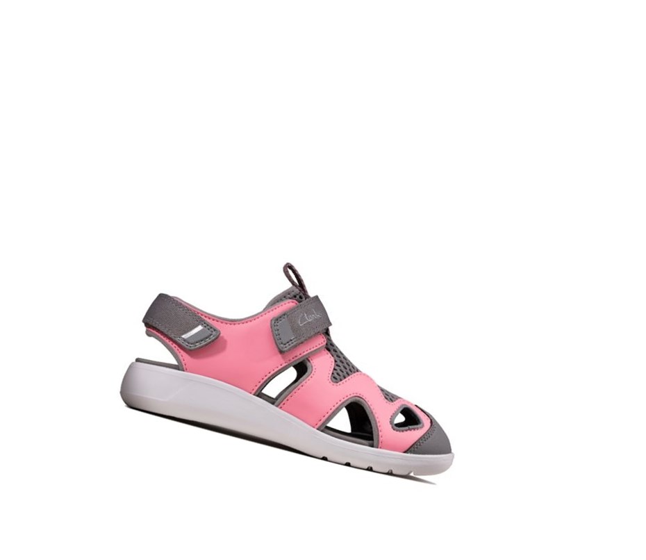 Clarks Scape Surf Synthetik Lässige Sandalen Mädchen Rosa | PYVK35786