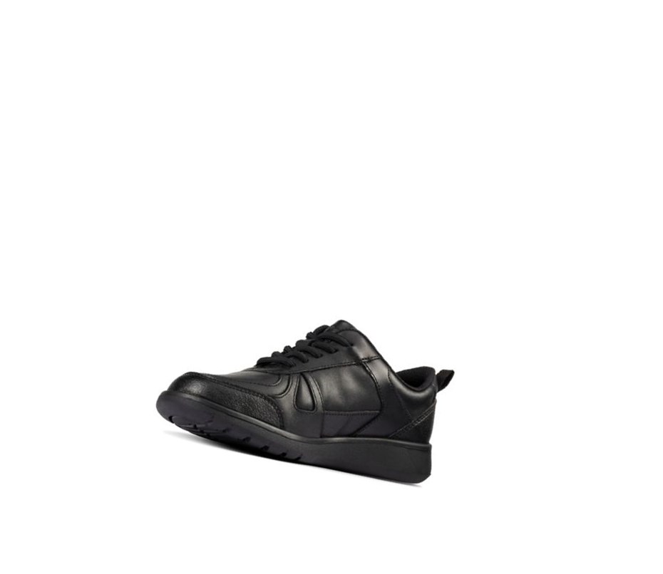Clarks Scape Track Leder Schulschuhe Mädchen Schwarz | PMSO31780