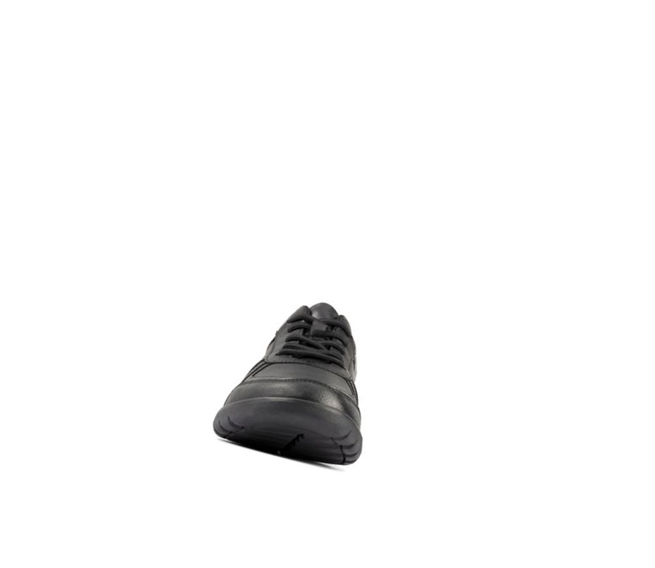 Clarks Scape Track Leder Schulschuhe Mädchen Schwarz | TAWR67824