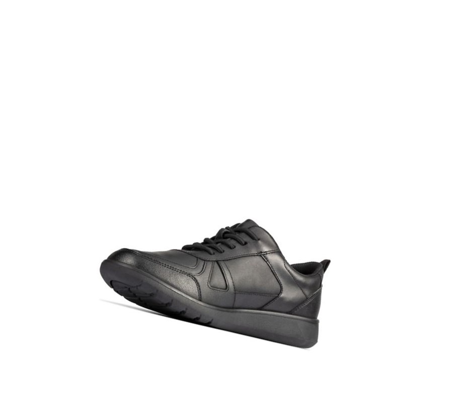 Clarks Scape Track Leder Schulschuhe Mädchen Schwarz | TAWR67824