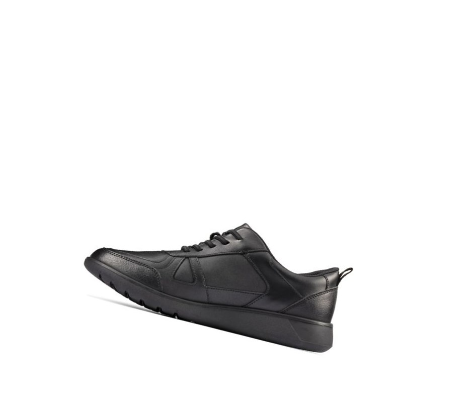 Clarks Scape Track Leder Schulschuhe Mädchen Schwarz | TAWR67824