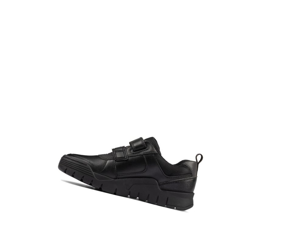 Clarks Scooter Speed Leder Schulschuhe Jungen Schwarz | NUXI17069