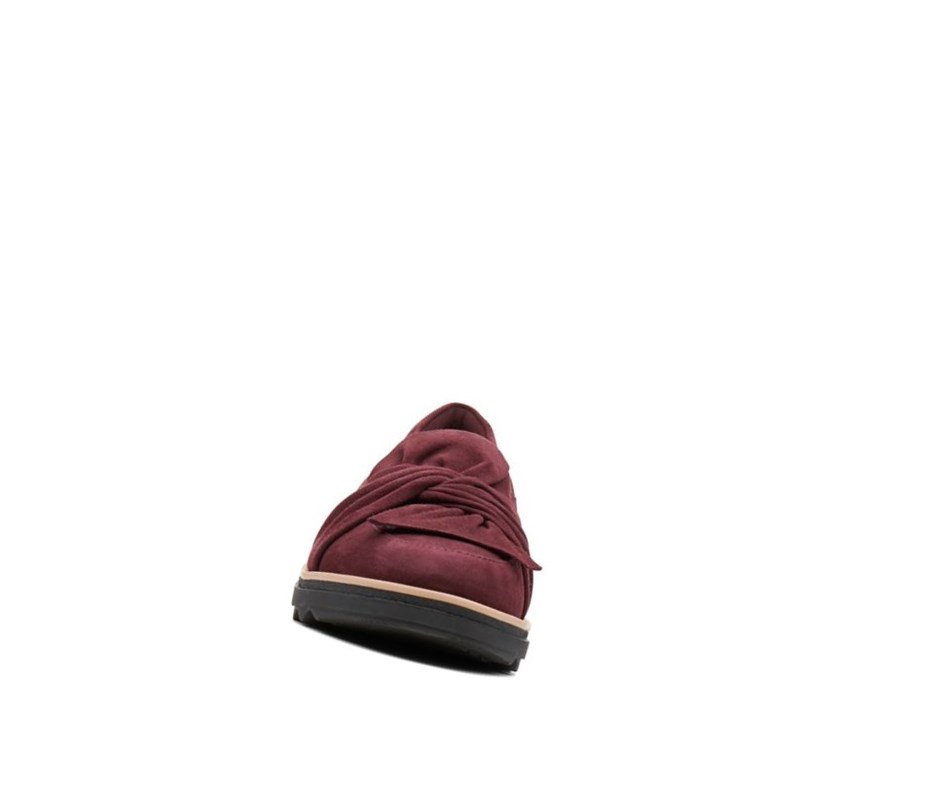 Clarks Sharon Dasher Wildleder Weite Fit Loafers Damen Bordeaux | GFER10685