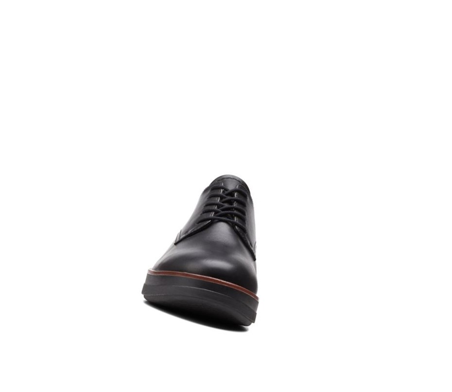 Clarks Shaylin Spitze Leder Lederschuhe Damen Schwarz | LUWM13258