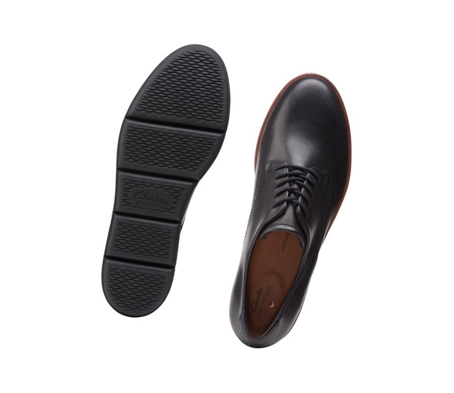 Clarks Shaylin Spitze Leder Lederschuhe Damen Schwarz | LUWM13258