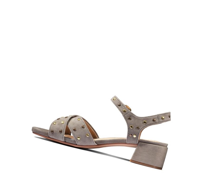 Clarks Sheer 35 Riemen Wildleder Sandalen Absatz Damen Olivgrün | JOMD75928