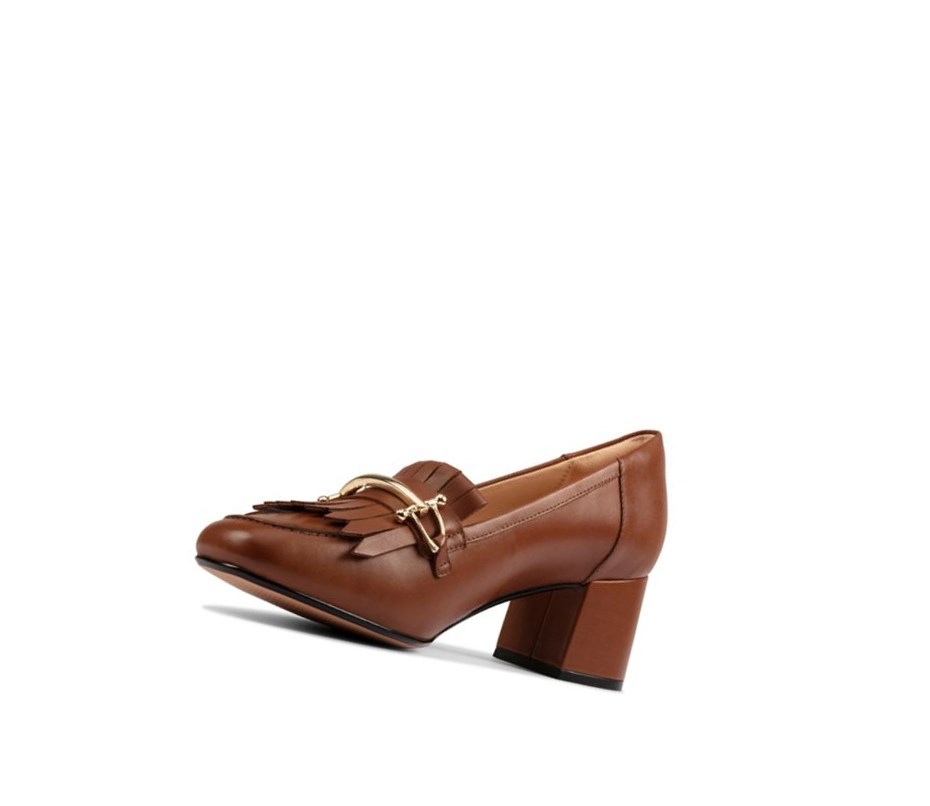 Clarks Sheer 55 Leder Slip On Schuhe Damen Dunkelbraun | OBSG59120