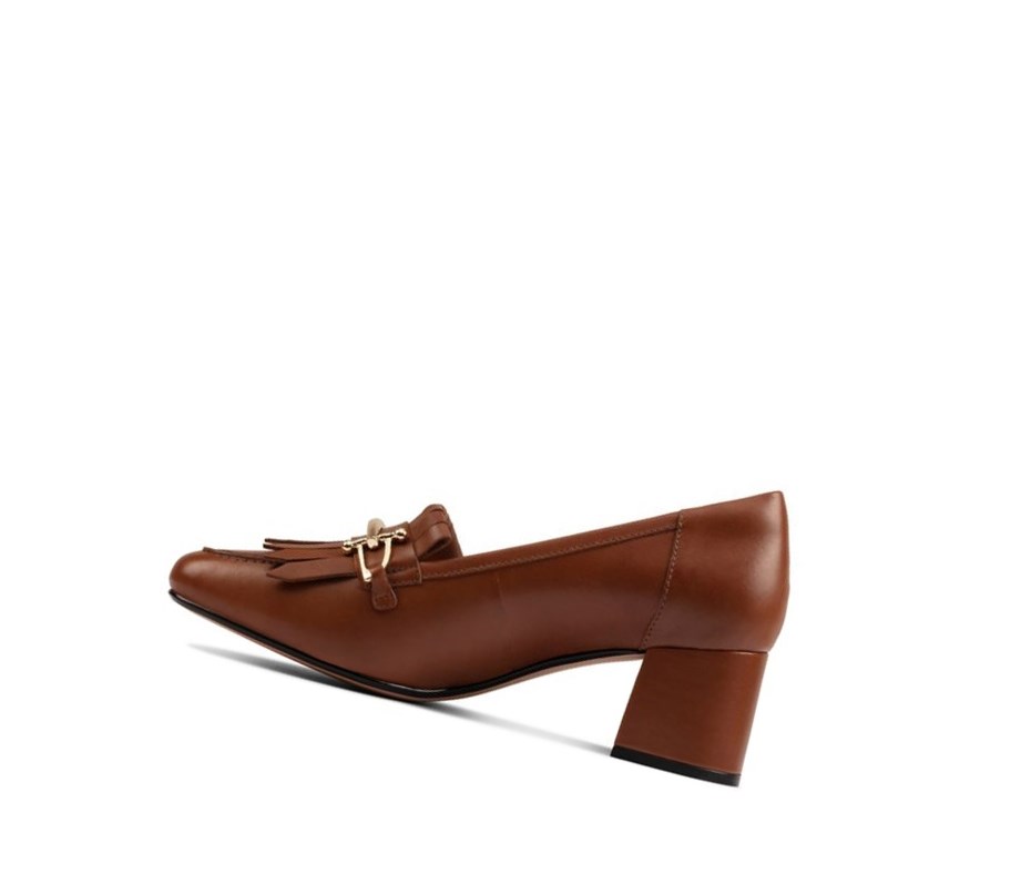 Clarks Sheer 55 Leder Slip On Schuhe Damen Dunkelbraun | OBSG59120