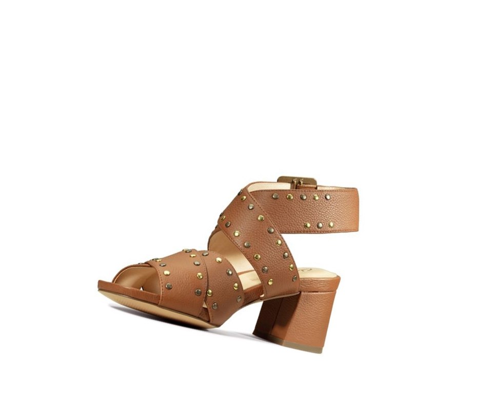 Clarks Sheer 55 Schnallen Leder Sandalen Absatz Damen Braun | GHQZ85213