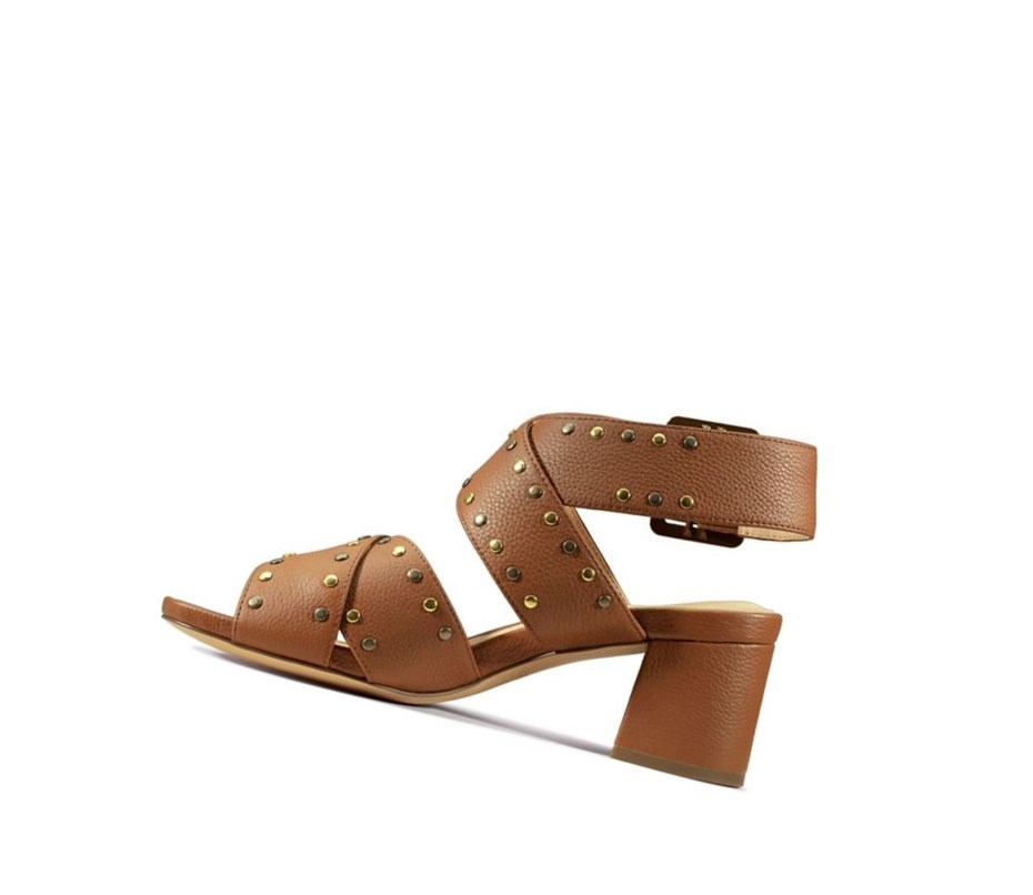 Clarks Sheer 55 Schnallen Leder Sandalen Absatz Damen Braun | GHQZ85213