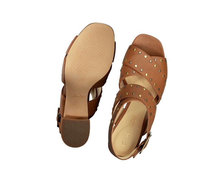 Clarks Sheer 55 Schnallen Leder Sandalen Absatz Damen Braun | GHQZ85213