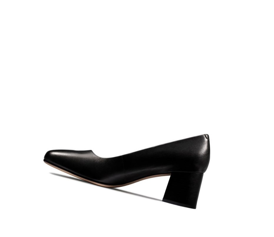 Clarks Sheer Rose Leder Lederschuhe Damen Schwarz | CYIS41672