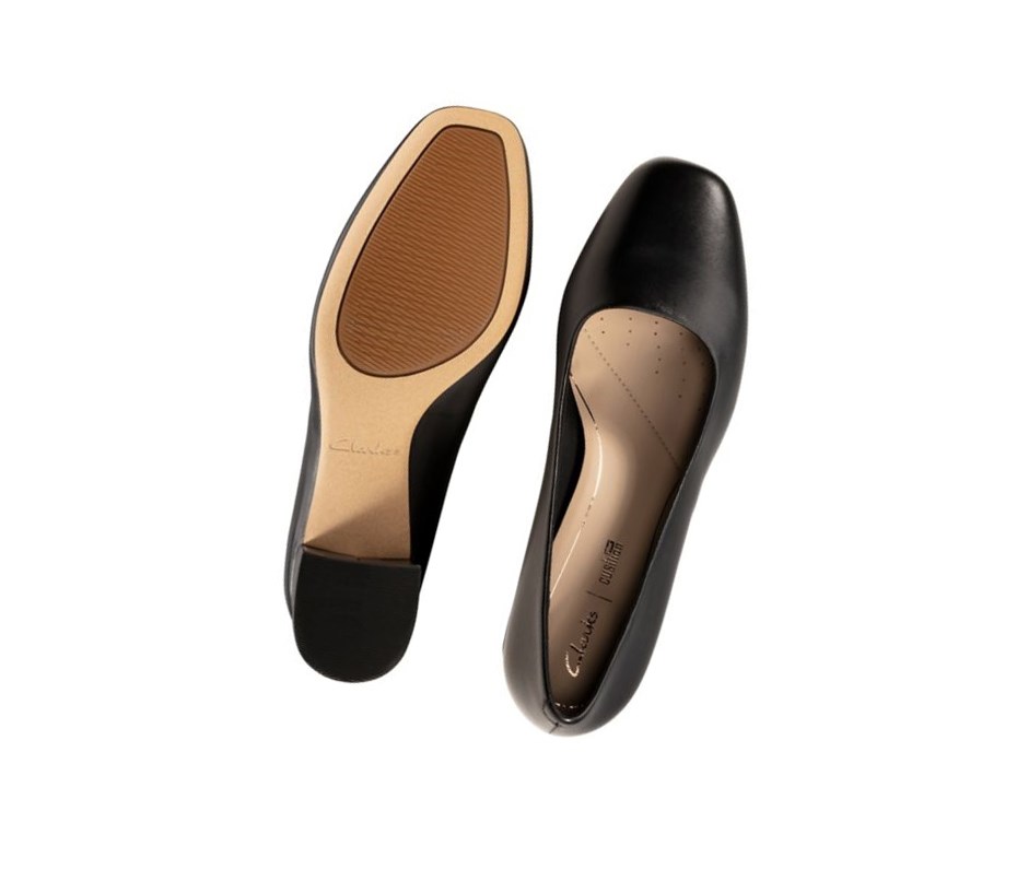 Clarks Sheer Rose Leder Lederschuhe Damen Schwarz | CYIS41672