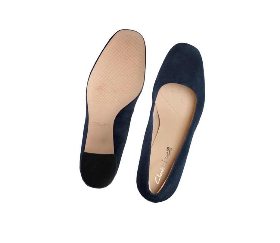 Clarks Sheer Rose Wildleder Freizeitschuhe Damen Navy | RVSJ15460