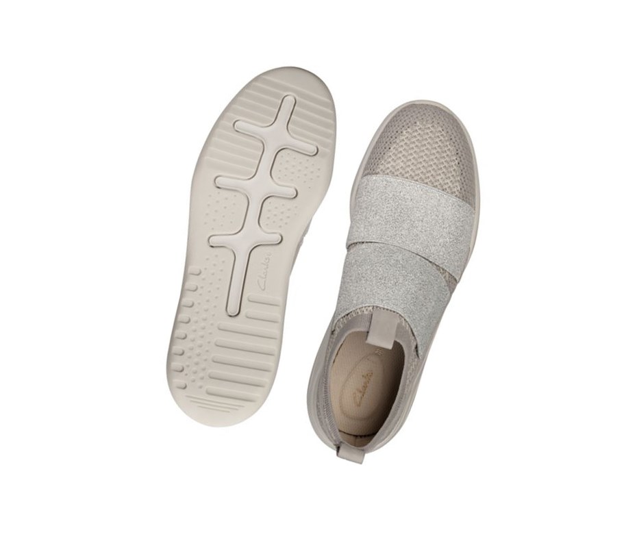 Clarks Sift Slip Sneakers Damen Silber | PVOL41039