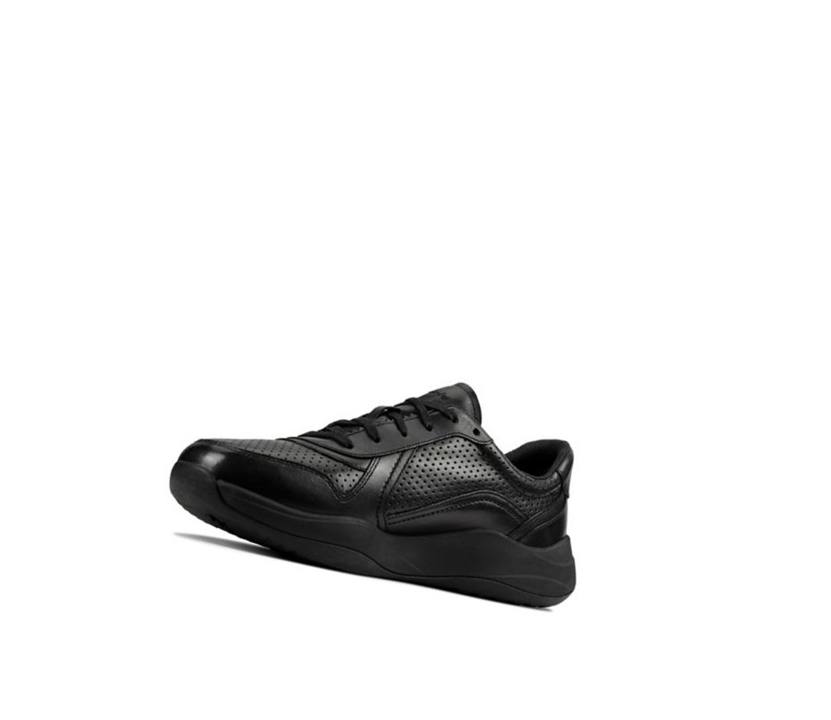 Clarks Sift Speed Leder Lederschuhe Herren Schwarz | ZKAE63781