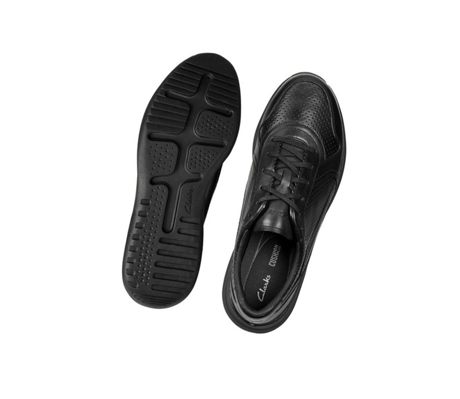 Clarks Sift Speed Leder Lederschuhe Herren Schwarz | ZKAE63781