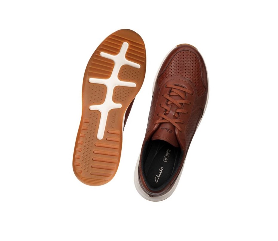 Clarks Sift Speed Leder Sneakers Herren Braun | DCIK13628