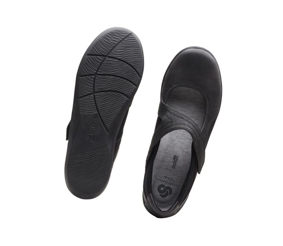 Clarks Sillian Bella Flache Schuhe Damen Schwarz | BXIW42537