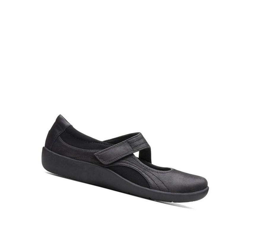 Clarks Sillian Bella Flache Schuhe Damen Schwarz | BXIW42537
