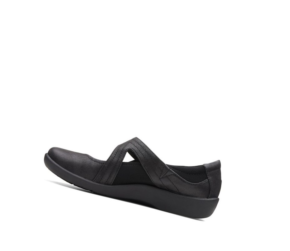 Clarks Sillian Bella Weite Fit Lederschuhe Damen Schwarz | LOGV92407