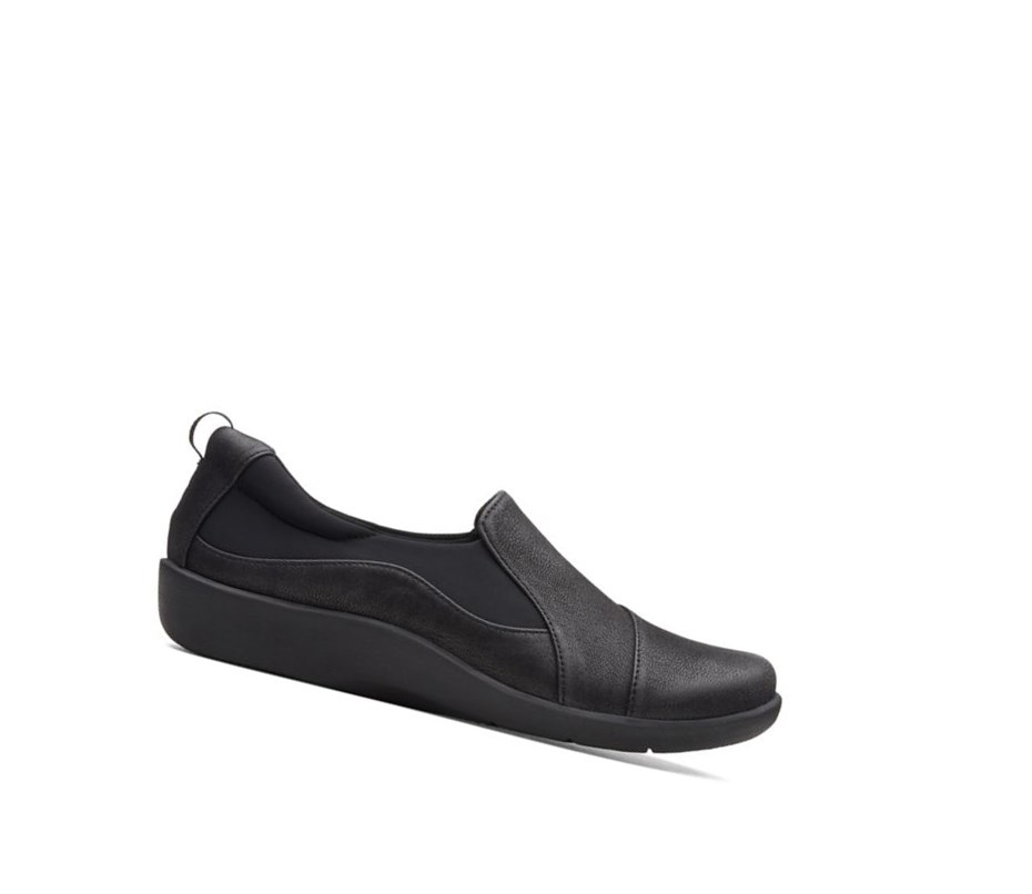 Clarks Sillian Paz Weite Fit Slip On Schuhe Damen Schwarz | OBTP82317