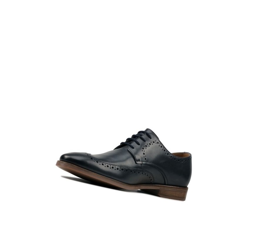 Clarks Stanford Limit Leder Brogues Herren Navy | MRXL94701