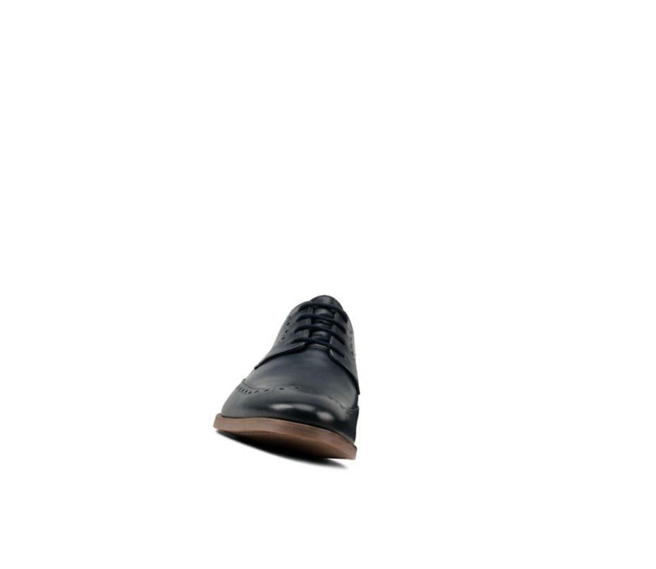 Clarks Stanford Limit Leder Lederschuhe Herren Navy | JMWF58610