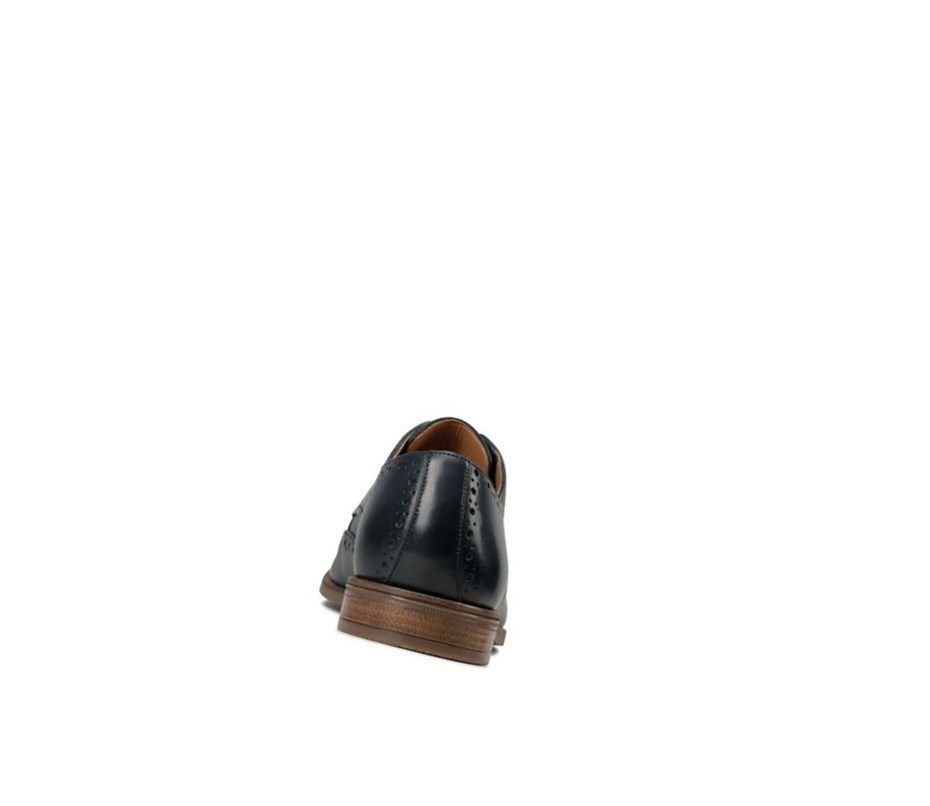 Clarks Stanford Limit Leder Lederschuhe Herren Navy | JMWF58610