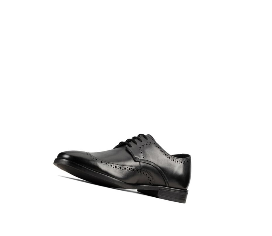 Clarks Stanford Limit Leder Weite Fit Lederschuhe Herren Schwarz | NAJC62975