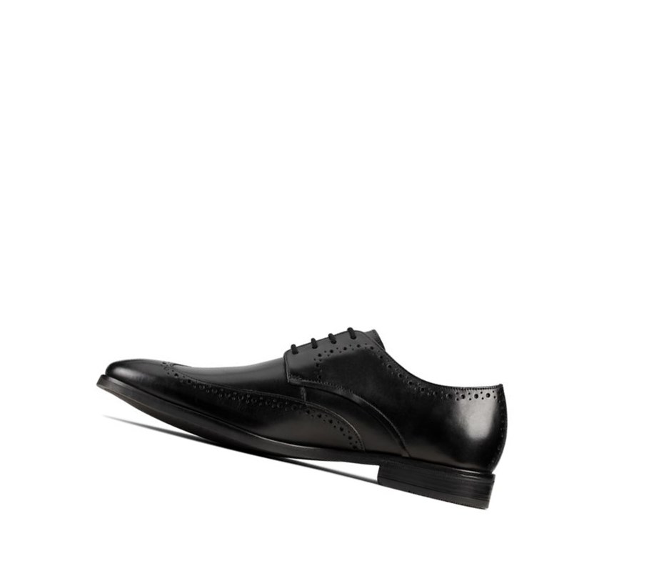 Clarks Stanford Limit Leder Weite Fit Lederschuhe Herren Schwarz | NAJC62975
