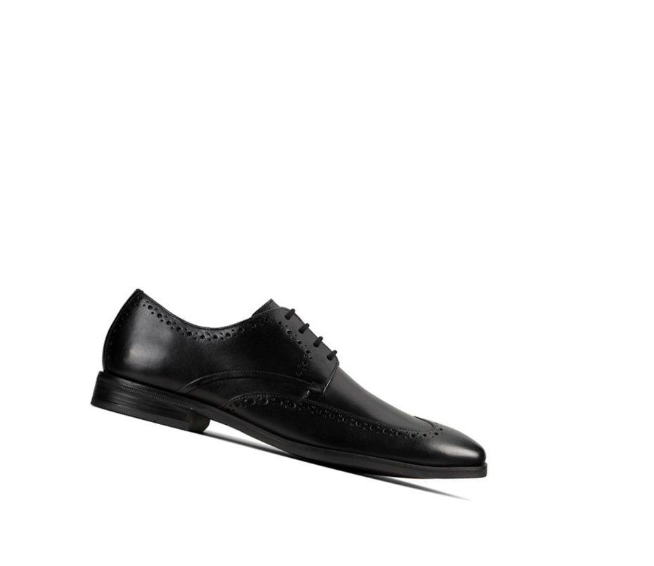 Clarks Stanford Limit Leder Weite Fit Lederschuhe Herren Schwarz | NAJC62975