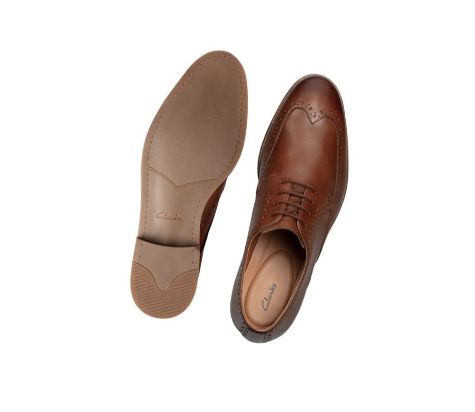 Clarks Stanford Limit Leder Weite Fit Lederschuhe Herren Braun | RZUK42687