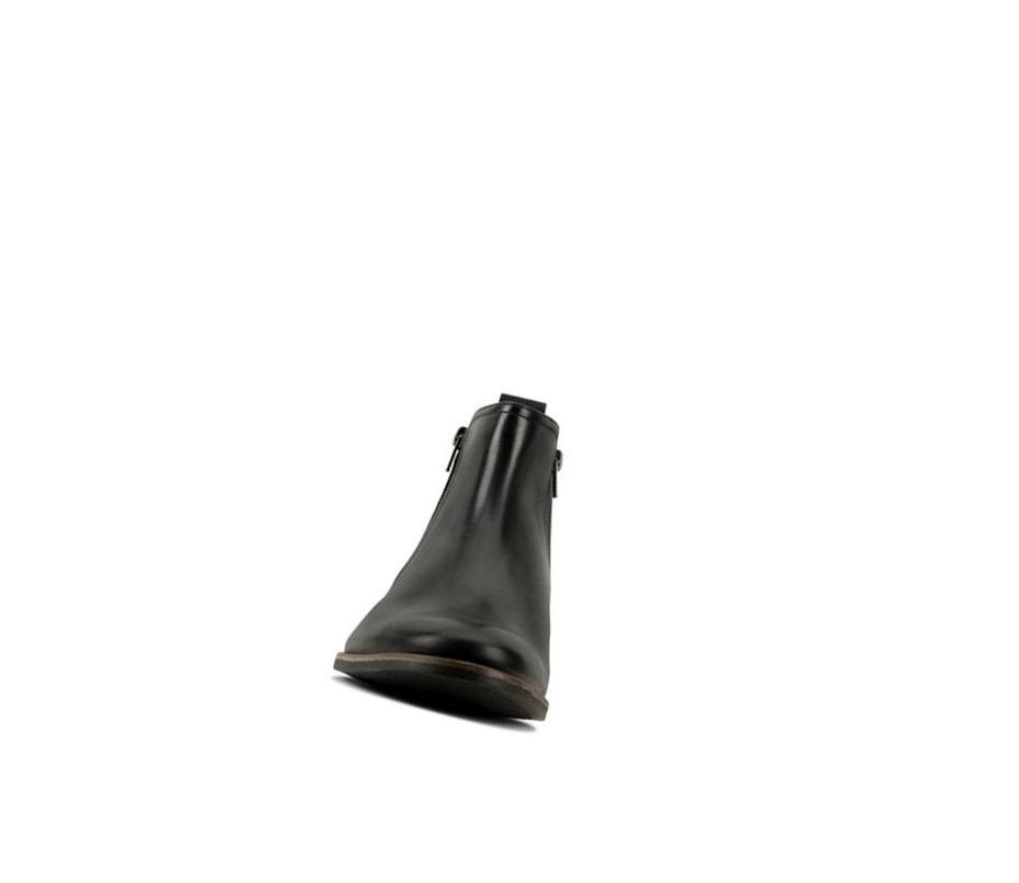Clarks Stanford Zip Leder Chelsea Boots Herren Schwarz | GEIW14865