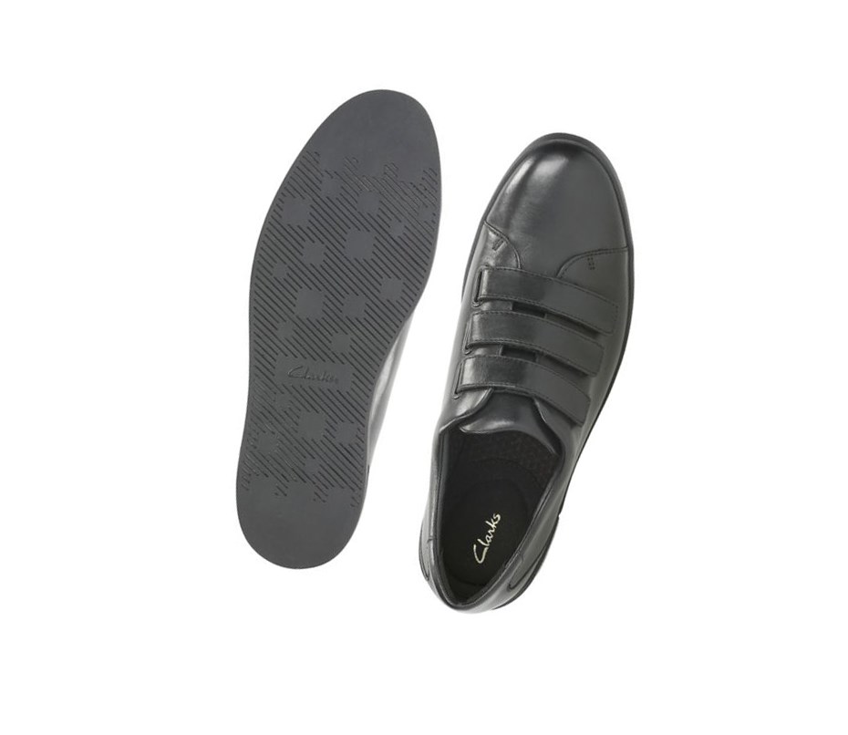 Clarks Stanway Flow Leder Lederschuhe Herren Schwarz | KWEA51492