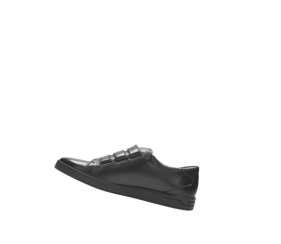 Clarks Stanway Flow Leder Sneakers Herren Schwarz | KPWI17820