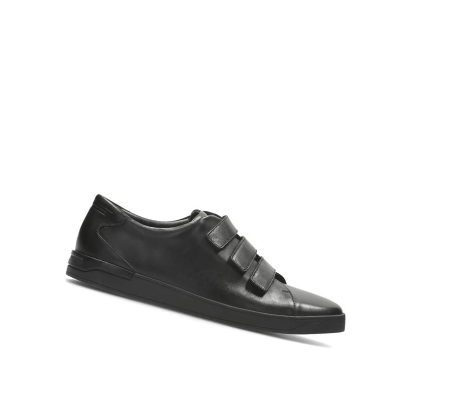 Clarks Stanway Flow Leder Sneakers Herren Schwarz | KPWI17820