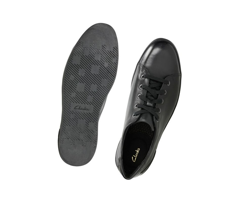 Clarks Stanway Spitze Leder Lederschuhe Herren Schwarz | QYVT06483