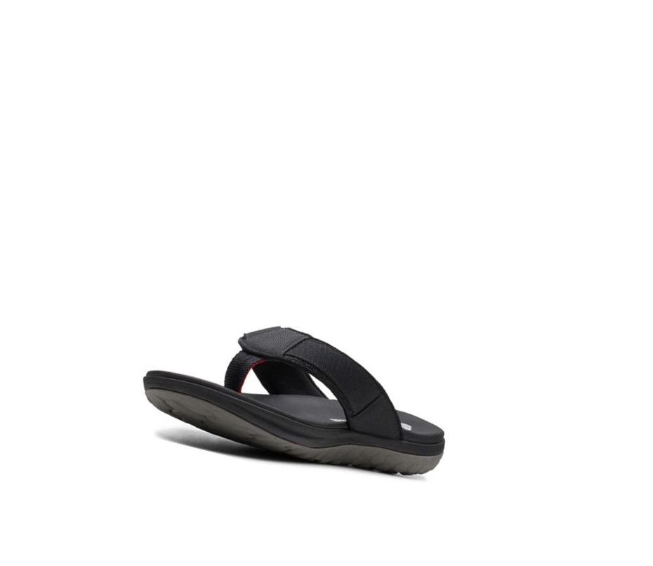 Clarks Step Beat Dune Textil Lässige Sandalen Herren Schwarz | KTZX89523
