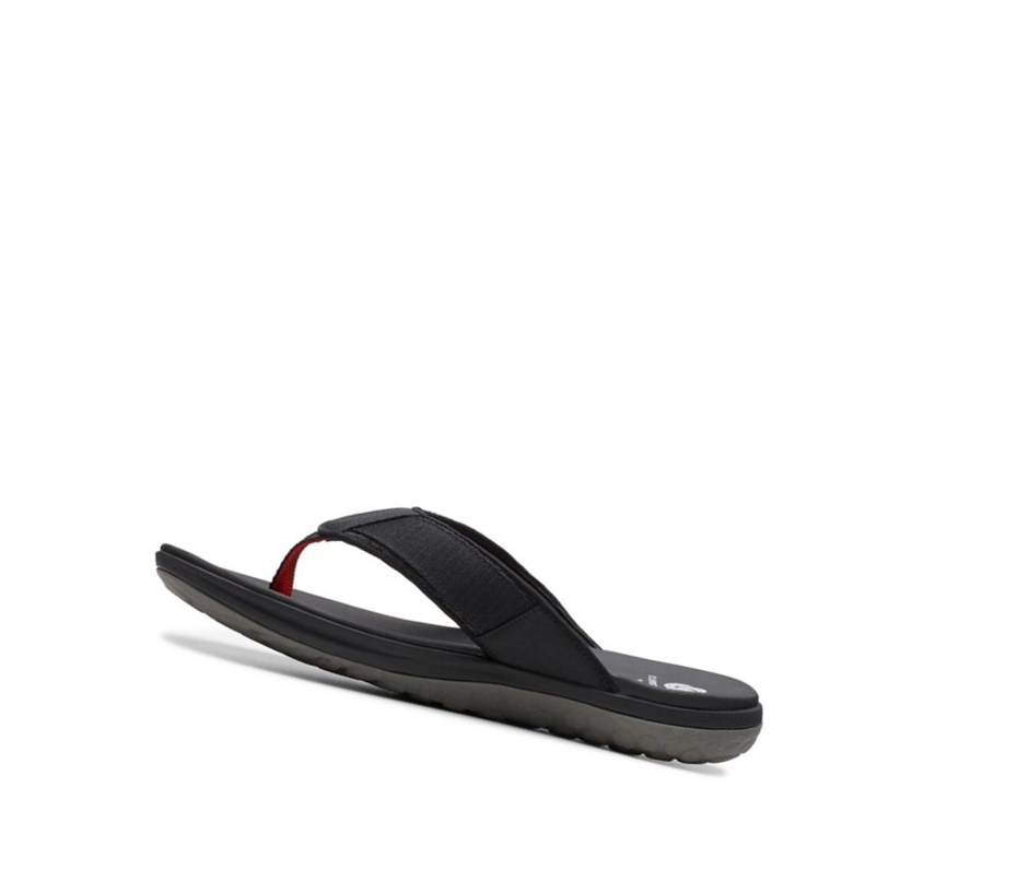 Clarks Step Beat Dune Textil Lässige Sandalen Herren Schwarz | KTZX89523