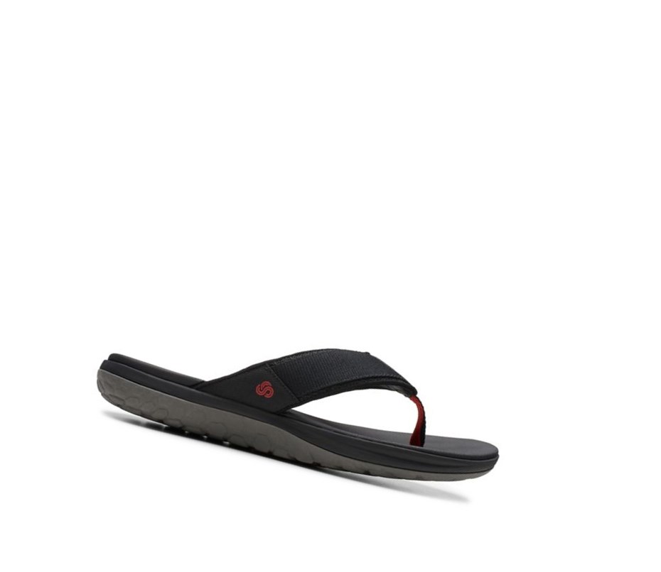 Clarks Step Beat Dune Textil Lässige Sandalen Herren Schwarz | KTZX89523