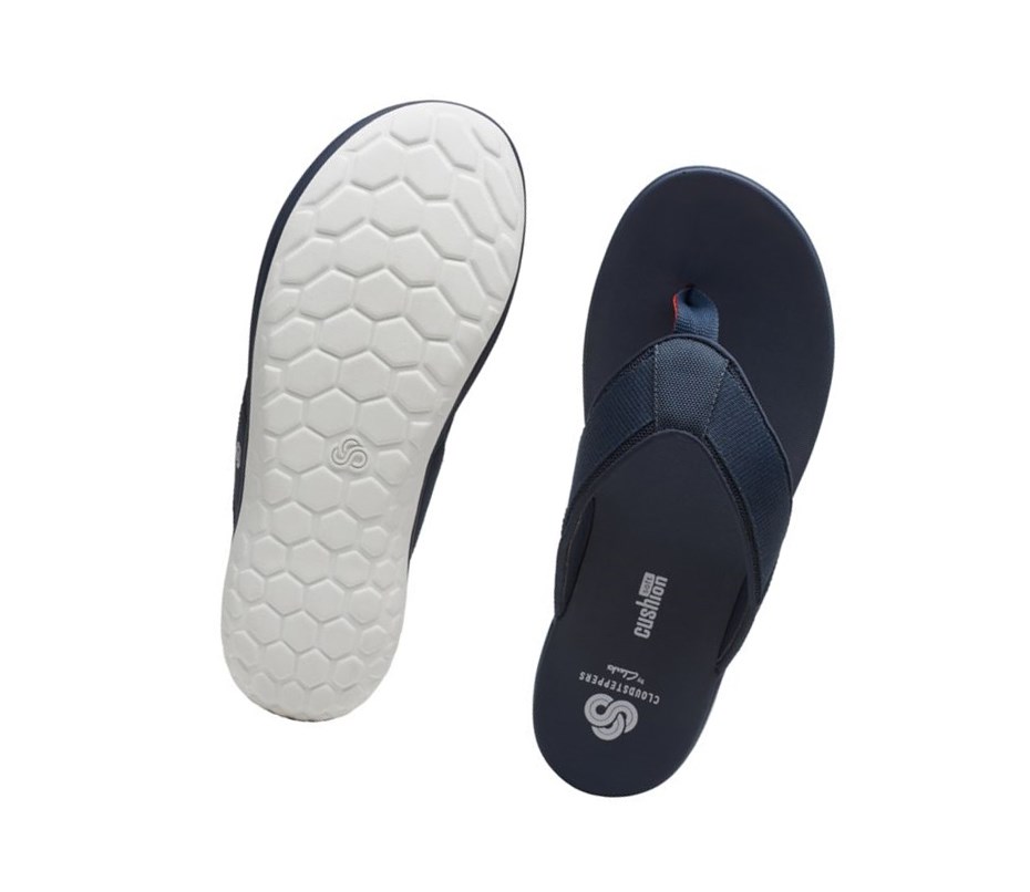 Clarks Step Beat Dune Textil Lässige Sandalen Herren Navy | QTPY87651