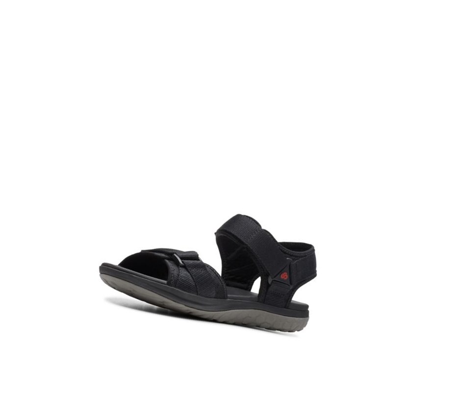 Clarks Step Beat Sun Textil Lässige Sandalen Herren Schwarz | XWHC32058
