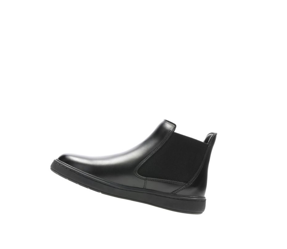 Clarks Street Edge Leder Chelsea Boots Mädchen Schwarz | PHTK62041