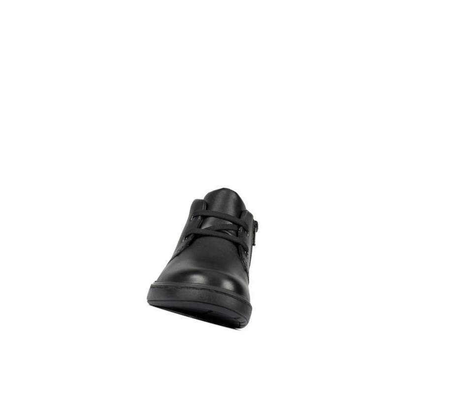 Clarks Street Step Leder Stiefeletten Mädchen Schwarz | XKRG24087