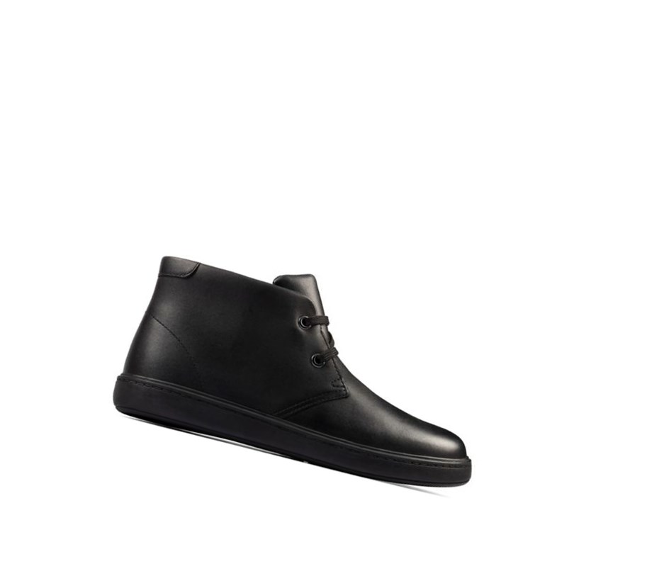 Clarks Street Step Leder Stiefeletten Mädchen Schwarz | XKRG24087
