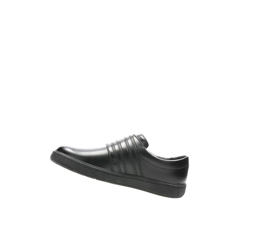 Clarks Street Stride Leder Schulschuhe Mädchen Schwarz | CZDS05768
