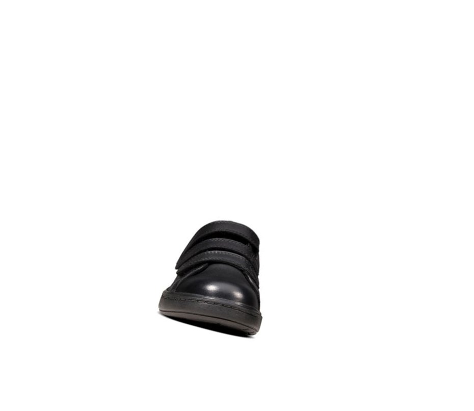 Clarks Street Swift Leder Schulschuhe Jungen Schwarz | JPIS65839