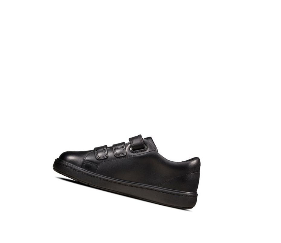 Clarks Street Swift Leder Schulschuhe Jungen Schwarz | JPIS65839